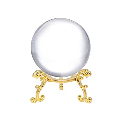Crystal Ball – 60mm Solid Glass Photography Magic Ball with Golden Clear