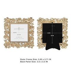 Square Spring Blossom Photo Frame / 3.5×3.5 In | For Vertical Display on