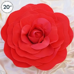 4 pcs 20″ Red Artificial Large Roses Flowers Wall Backdrop Party Wedding