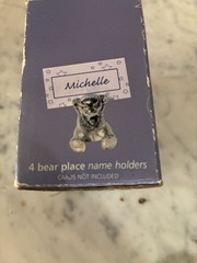 Teddy Bear place card holders silver color set of 4 Lakeland Limited Cumbria
