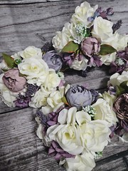 5 Wedding Table Centerpieces, Floral Reception Centerpiece,Vintage Style, Purple