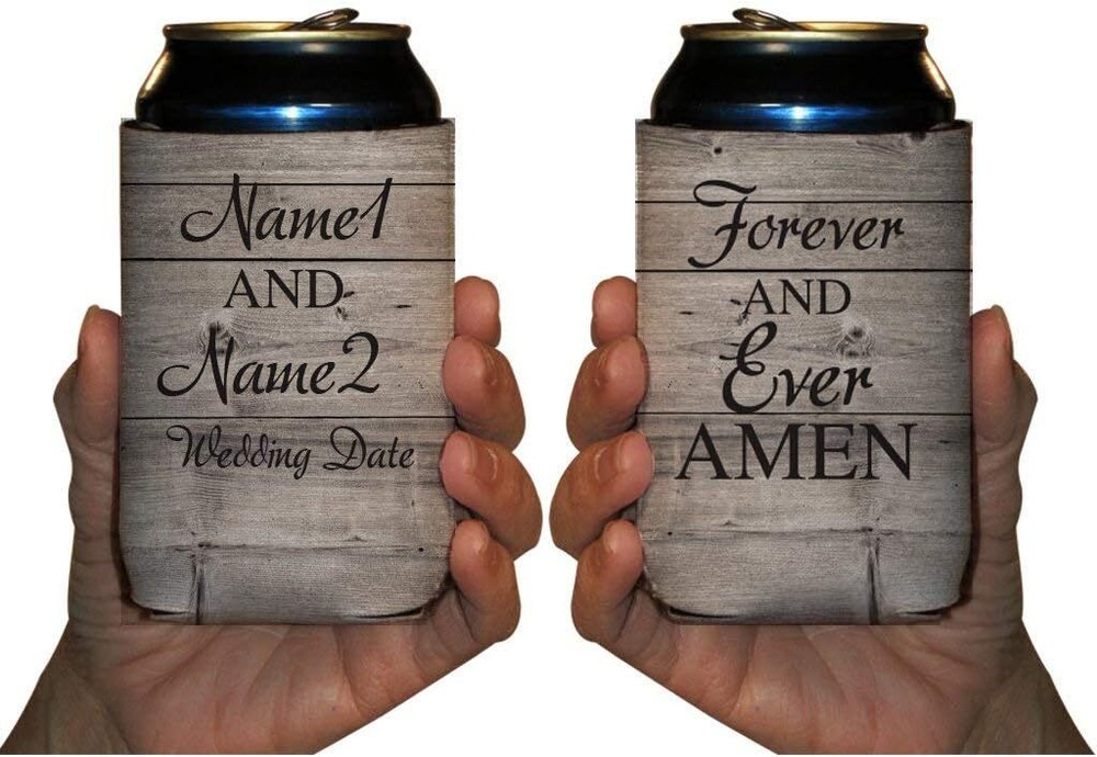 Custom Wedding Can Coolers Forever And Ever Amen Religious Wedding Can Cooler