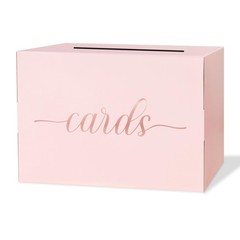 Pink Card Box Party Gift Paper Holder Rose Gold Foil Design Wedding Receptions