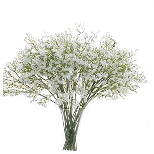 15Pcs Long Stem Artificial Baby Breath Flowers Real Touch Silk Gypsophila