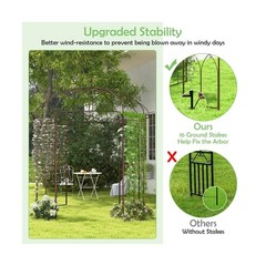 7×8.4 FT Metal Garden Arbor Pergola with Trellis Birdcage Shape