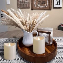 2 Pack Outdoor Battery Operated Candles with Timer (3×4 3 x 4 inches – 2 PACK