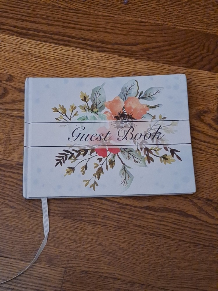 Guest Book, SHABBY CHIC, NEW, white, Floral