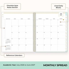 Blue Sky Day Designer 2026-2027 Weekly and Monthly Academic Year Planner Cale…