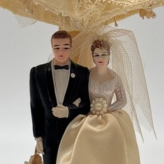 VTG 1959 Wedding Cake Topper; Bride & Groom Coast Novelty Manufacturing Co. USA!