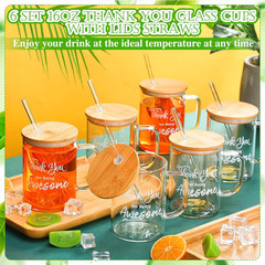 6 Pcs Thank You Gifts for Teacher Employee Appreciation Gifts 16Oz Thank You for