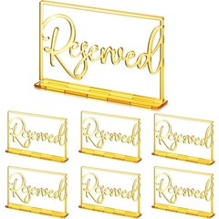 6 Pieces Acrylic Reserved Table Sign Wedding Signs for Tables Acrylic Standin…