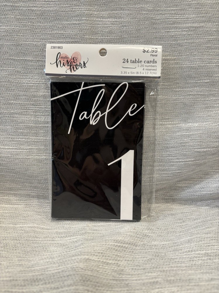 Studio His/hers Table Numbers