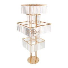 5 Tier Round Flower Stand 49.2in Metal Pedestal Stands Wedding Flower Stand