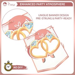 Pirese Rose Gold Happy Engagement Banner, Just Engaged