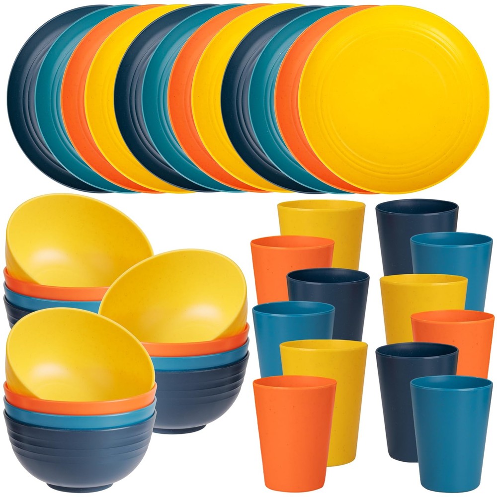 Liyh Love In Your Heart Liyh 36 Pcs Wheat Straw Dinnerware Sets Plastic