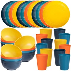 Liyh Love In Your Heart Liyh 36 Pcs Wheat Straw Dinnerware Sets Plastic