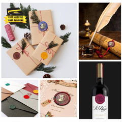 Wax Seal Stamp Kit, Witch Initial Letter a with 10 Colors Sealing Wax Beads, Com