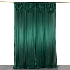 10×10 ft HUNTER GREEN Double Drape Satin CURTAIN Photography Backdrop Panel