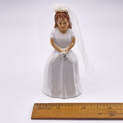 Vintage 1961 Coast Novelty Confirmation Girl / Bride Cake Topper FREE SHIP