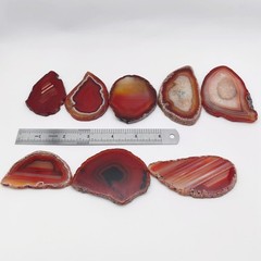 15Pcs Orange Red Agate Stone Slice Bulk Irregular Polished Agate Table Place …