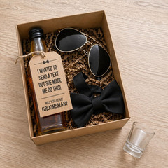 Groomsmen Proposal Gift Hang Tags Set of 10 | 8 Will You Be My Groomsman + 2 Wil