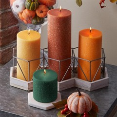 Root Candles Unscented Pillar Candles Beeswax Enhanced Textured Timberline