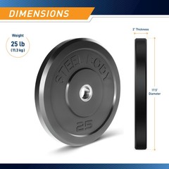Steelbody Olympic Rubber Bumper Weight Plate – 10 Lb. / 25 Lb. / 35 Lb. / 45