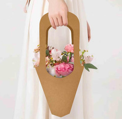 50 Pack Kraft Paper Flower Bouquet Holders – Cardboard Floral Wrap Cones, DIY Bo