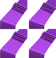 4x Purple Satin 12″x 108» Table Runner Bright Silk Smooth Wedding Banquet Party