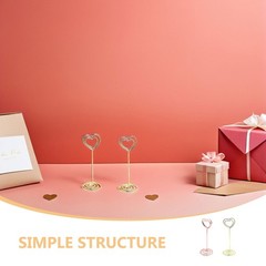 20Pcs Assorted Color Metal Table Number Holders with Heart Design for Memo Clips