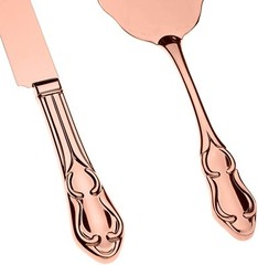 Rose Gold Engravable Cake Knife & Server Set for Engraving, Rose Gold Wedding