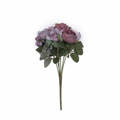 PURPLE 2 Bouquets 12″ SILK FLOWERS Assorted Artificial Floral Bushes Party