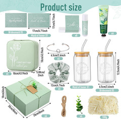 60 Pcs Bridesmaid Proposal Gift Set – Jewelry Box, Glass Cup, Scrunchies & More