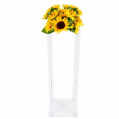 2Pcs Acrylic Flower Stand Column Vase Rack Centerpieces Tabletop Wedding Decor