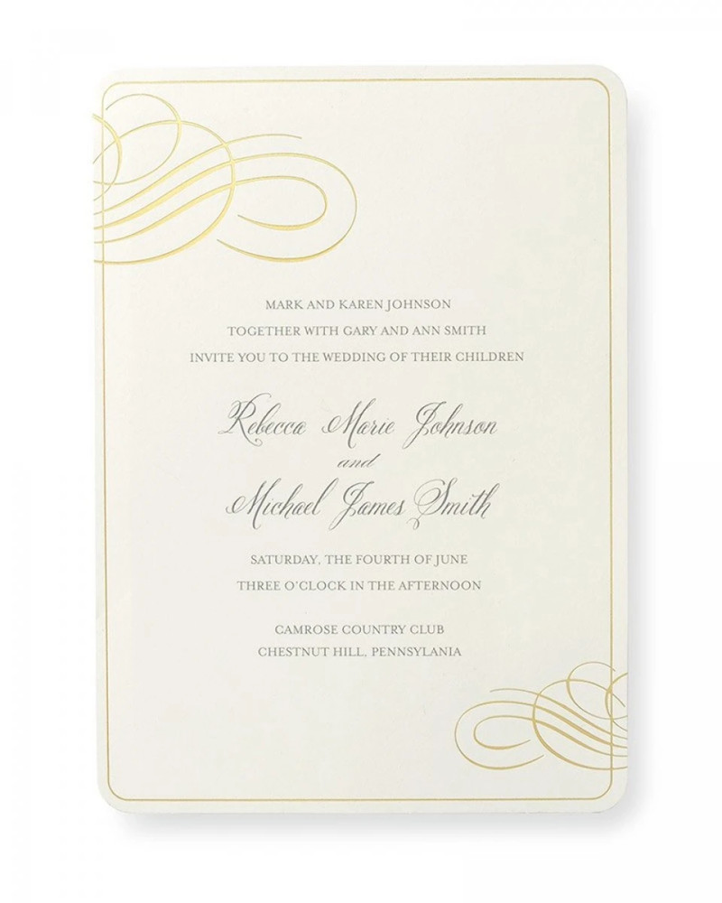 Gold Foil Border Invitation Kit – 25 Count