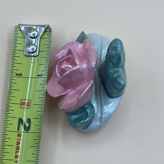 Floral Place Card Holders Pastel Rose Ceramic Table Decor Set of 8