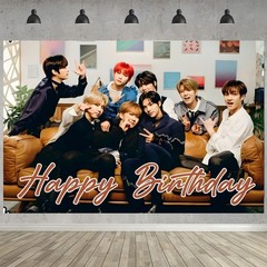 Stray Kids Birthday Party Decoration, Photo Background 5 x 3 FT, 18 Pcs Ballo…