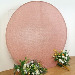 7.5 feet Metallic Glittered Spandex Round Backdrop STAND COVER Party Decorations
