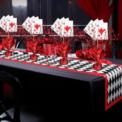 6 Pack Poker Metallic Foil Spray Centerpiece Star Table Decoration Burst Table