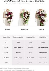 Elegant Wedding Bouquet Bride 13″ Ivory Rose Peony Orchid Faux Silk