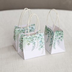25 EUCALYPTUS Square 3″ x 3″ Favor BOXES Floral Printed Candy Holders Events