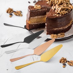 Cake Server Pie Holder 5 PCS Triangular Spade Spatula Serrated Edge Gold