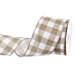 Plaid Check Ribbon, 2.5 Inch x 10 Yards Gingham Ribbon, Brown
