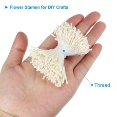 PATIKIL 2mm Double Heads Flower Stamen, 700 Pcs Artificial Cream
