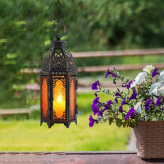 11» Moroccan Lanterns Decorative Indoor & Outdoor, Vintage Christmas Candle Hol