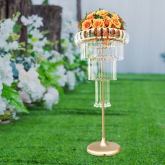 Elegant Gold Flower Stand, 4-Tier Wedding Centerpiece, Versatile Display