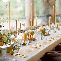 350PCS Clear Plastic Plates with Trim for 50 Guests, 50 Guests Set Gold