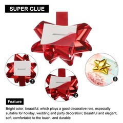 100pcs 1″ Mini Star Gift Bows Metallic Christmas Bows for Gift Wrapping, Red