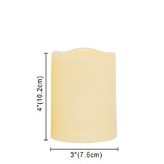 Waterproof Outdoor Battery Operated Flameless Candles Dark Ivory 3″x4″ 2 Pack
