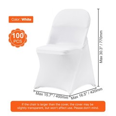Uimoso 100PCS White Stretch Spandex Chair Covers for Weddings, and Dining